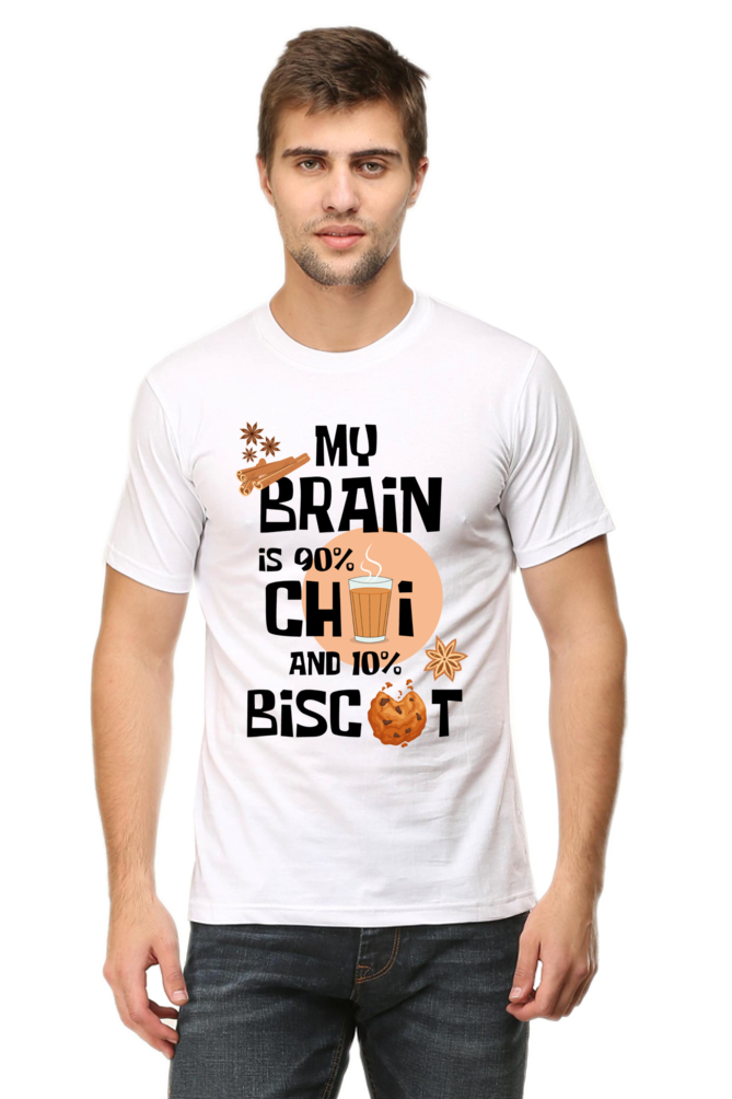 My-Brain-is-90%-Chai-and-10%-Biscut-T-Shirt-Design-White