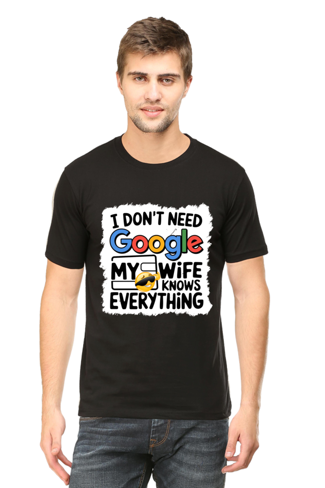 Husban-Wife-Funny-Quote-I-Dont-Need-Google-My-Wife-knows-Everything-Custom-T-Shirt-Designs